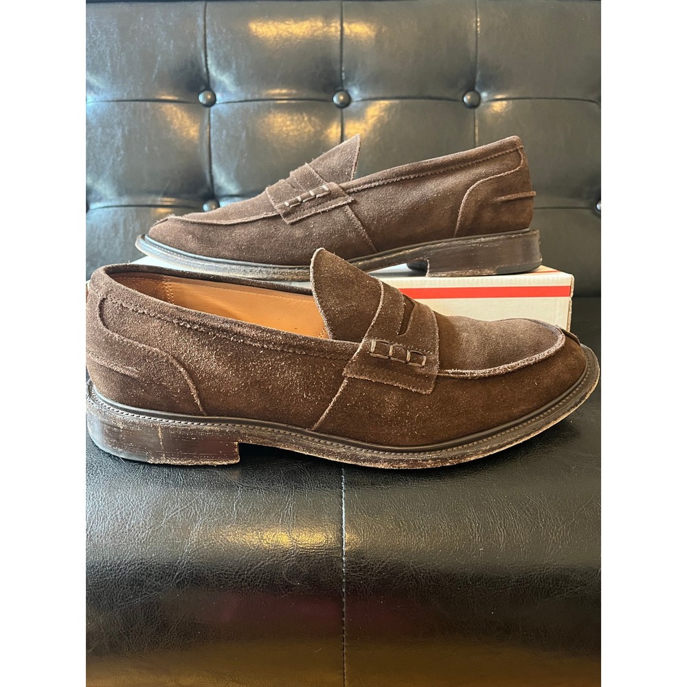 Tricker's Suede Penny Loafers
